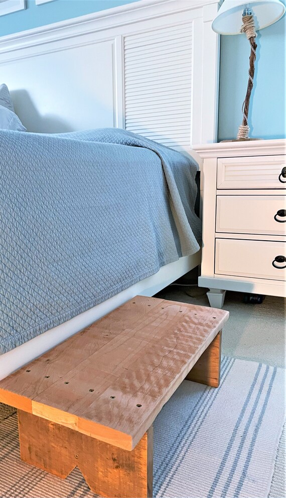 Amish Reclaimed Wood Step Sitting Stool Footstool Deck Spa