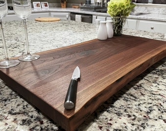 Black Walnut XL, Gorgeous, Forest-to-Table Double Live-Edge Wood Charcuterie / Appetizer / Dessert / Grazing Board / Serving Tray. 27"x13.5"