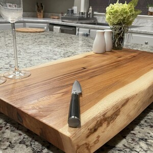 Hickory XL, Gorgeous, Uncommon, Forest-to-Table Solid Live-Edge Wood Charcuterie / Appetizer / Dessert / Grazing Board 100% USA Handcrafted