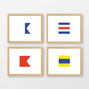 Set of ANY 4 Nautical Flags 5x5 (square), 8x8 (square) or 8x10 Prints