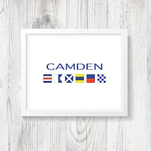 Nautical Flag Alphabet - Personalized Name 8x10, 11x14 or 12x18 Print