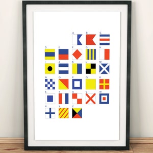 Maritime Signal Flag Alphabet  - 8x10, 11x14 Print