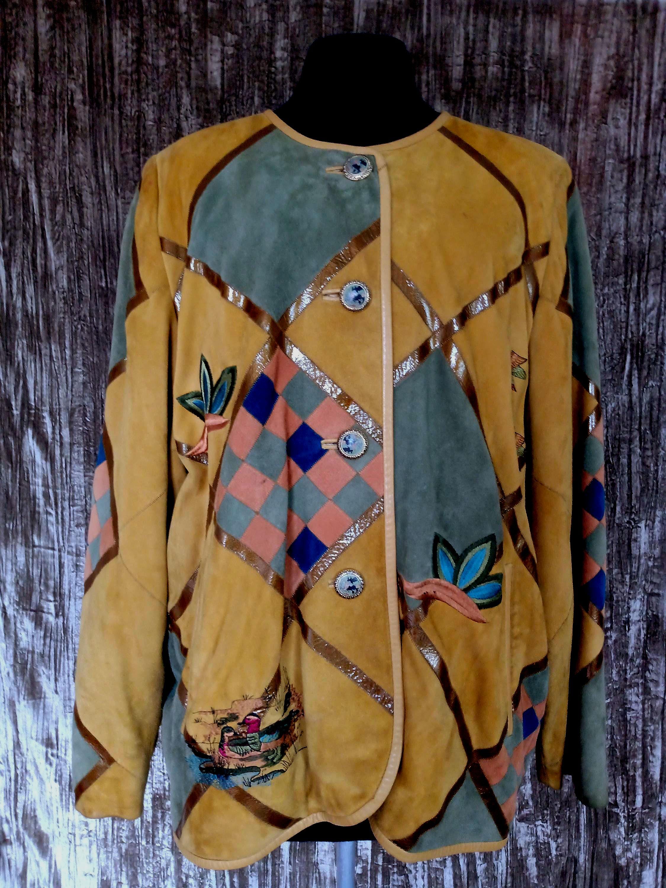 Multicolored suede jacket - Etsy 日本