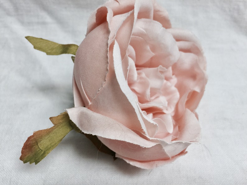 Pink Roses Pink Fake Flowers Pink Wedding Cake Flowers DIY 1 Large Soft Pink Artificial Real Touch Cottage Rose Head Pink Wedding Decor