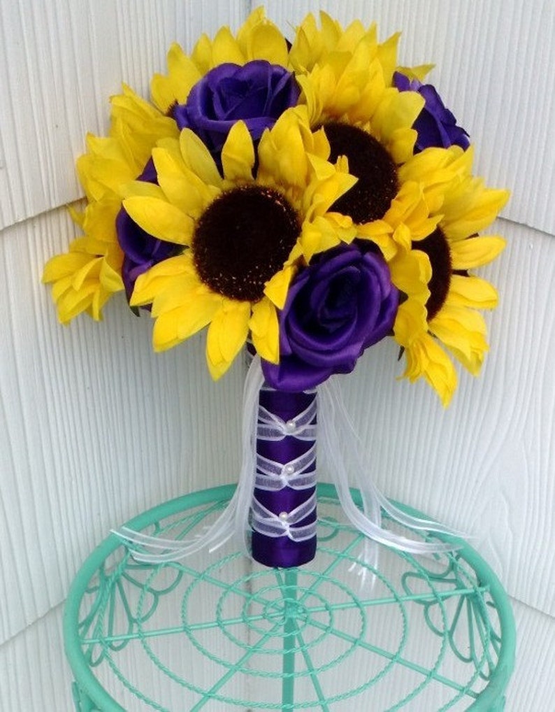 purple sunflower bouquet
