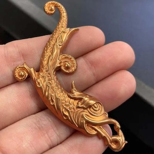 1 Vintage Brass Serpent Metal Stamping