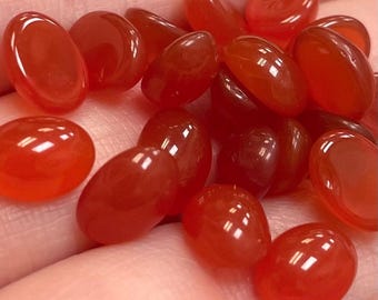 10 vintage kleine ovale carneool cabochons