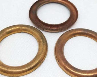 4 componenti metallici per anelli in ottone vintage