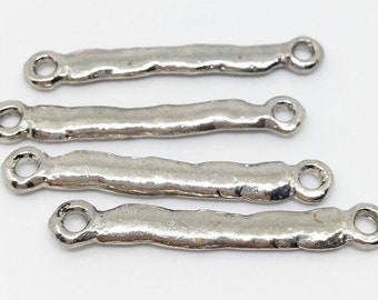 4 Vintage Silver Plated Heavy Connector Bars