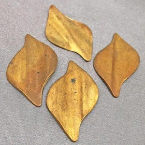 4 Vintage Brass Cast Leaf Petal Metal Components