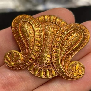 2 Vintage Brass Tombac Deco Metal Stampings