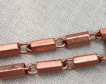 Cadena vintage de acero chapado en cobre de 1 pie