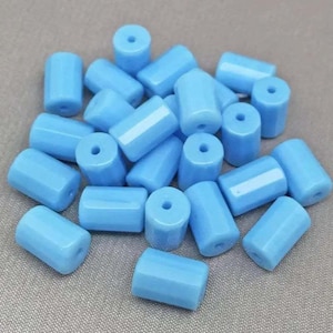25 Vintage Blaue Böhmische Glasperlen