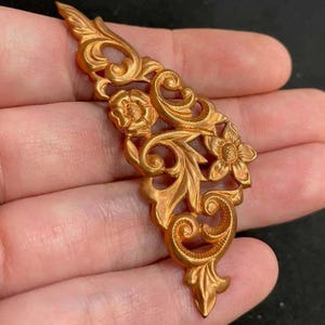 2 Vintage Brass Floral Leaf Stampings