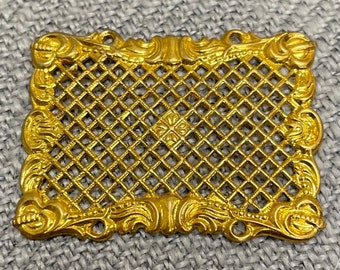 2 vintage plated gold filigree jewelry stampings