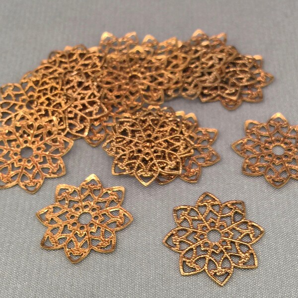 20 Vintage Brass Filigree Metal Findings