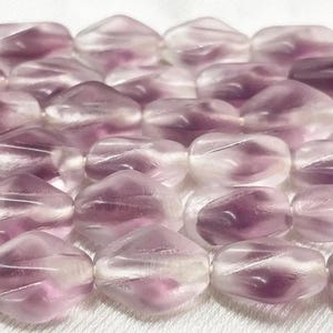 6 Vintage Purple Givre German Matte Oval Glass Beads