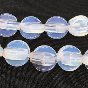 24 Opalescent White Czech Glass Beads 12mm