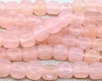 25 vintage pfirsich pinke Einkerbungswürfel Glasperlen