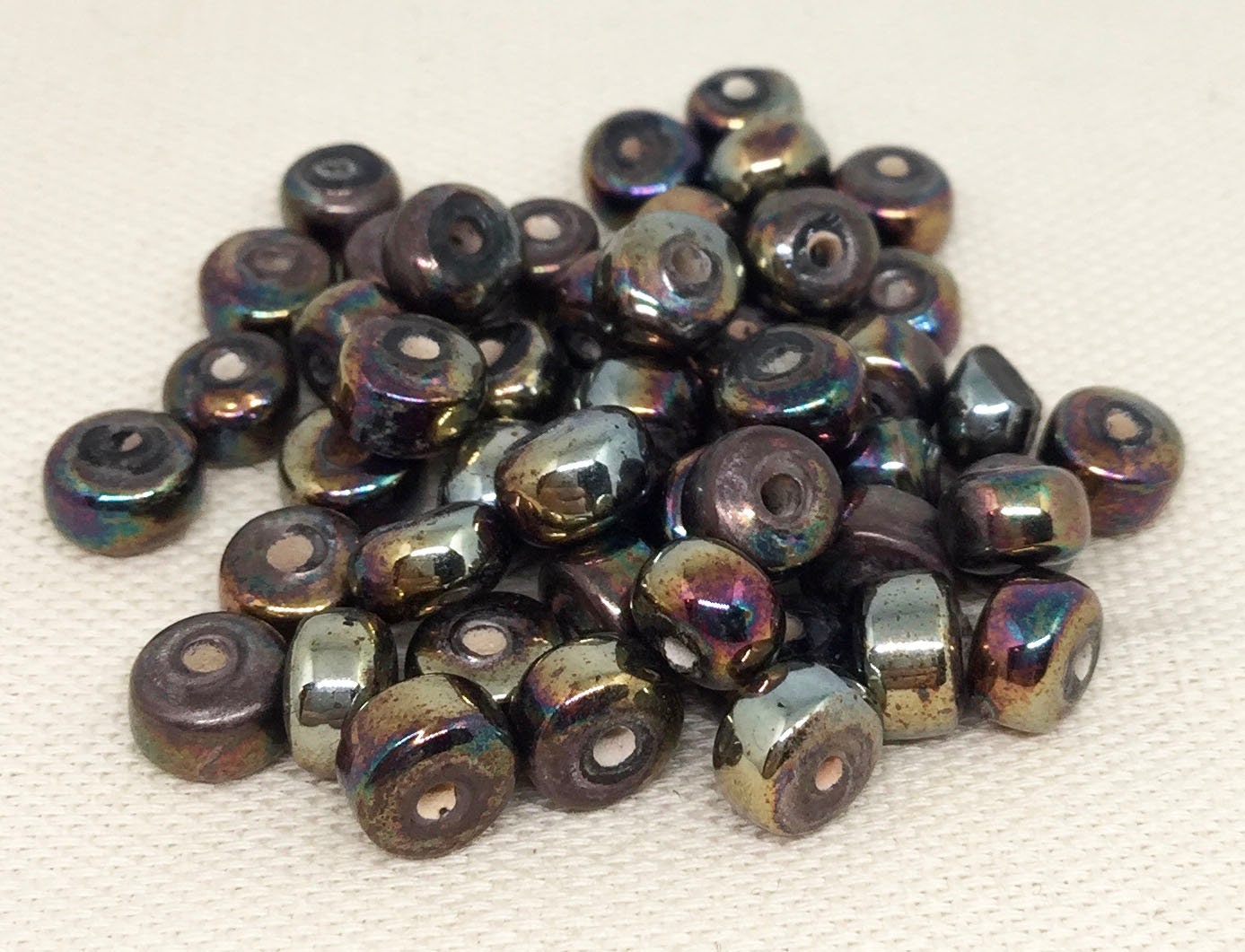  400 Black Matte Metallic Acrylic Large Hole Beads 10mm