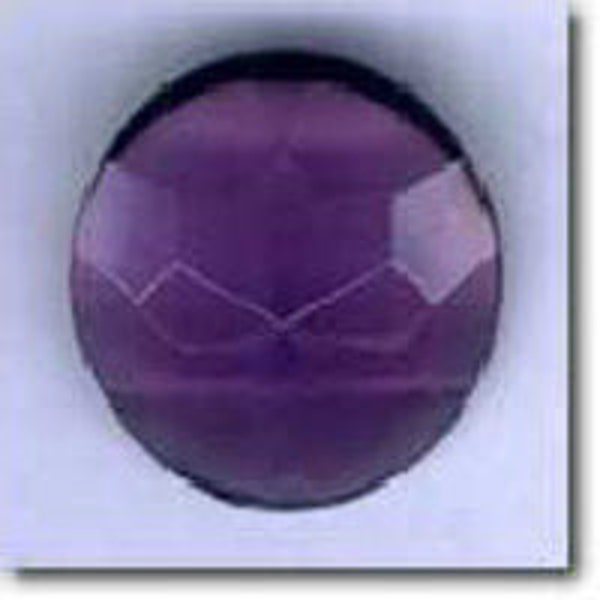 1 vintage large purple faceted round glass stone #200276