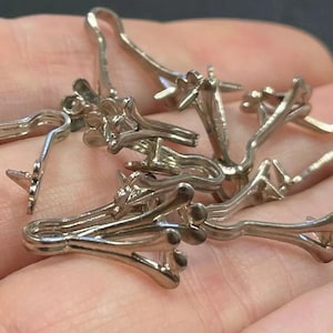 10 ganchos vintage chapados en plata