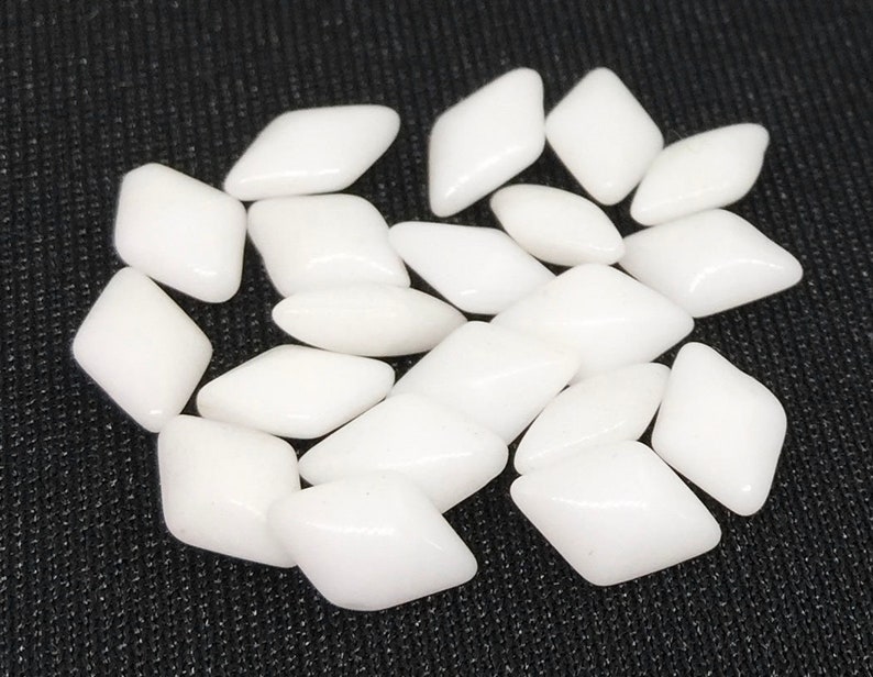 20 Vintage White Diamond Glass Stones Undrilled 8mm Etsy