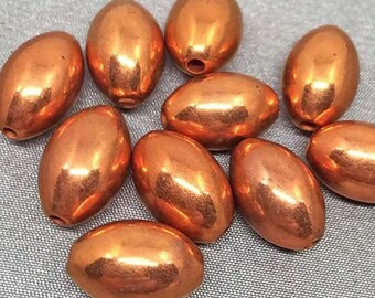 20 Vintage Copper German Metal Coated Lucite Beads