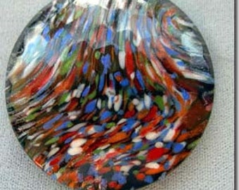 1 Victorian Czech Multi Color Round Glass Stone