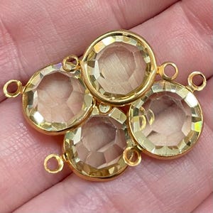 4 Vintage Jonquil Swarovski Two Loop Channel Rhinestone Findings Art #1110