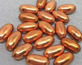 20 Vintage Metal Coated Copper German Lucite Beads
