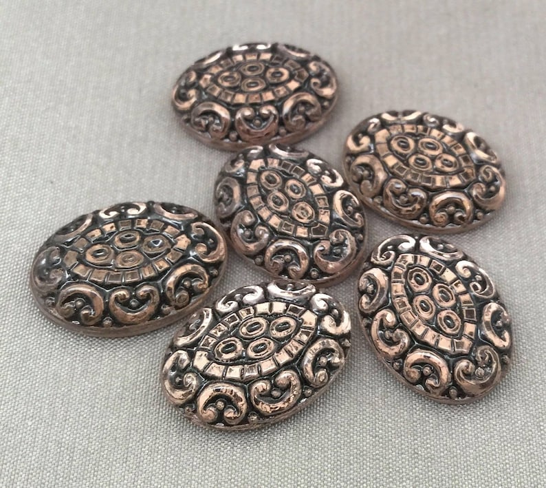4 ovale Cabochons als Blume in schwarz 18 x 13 mm
