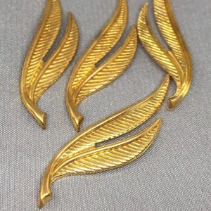 6 Vintage Brass Raw Textured Leaf Stampings