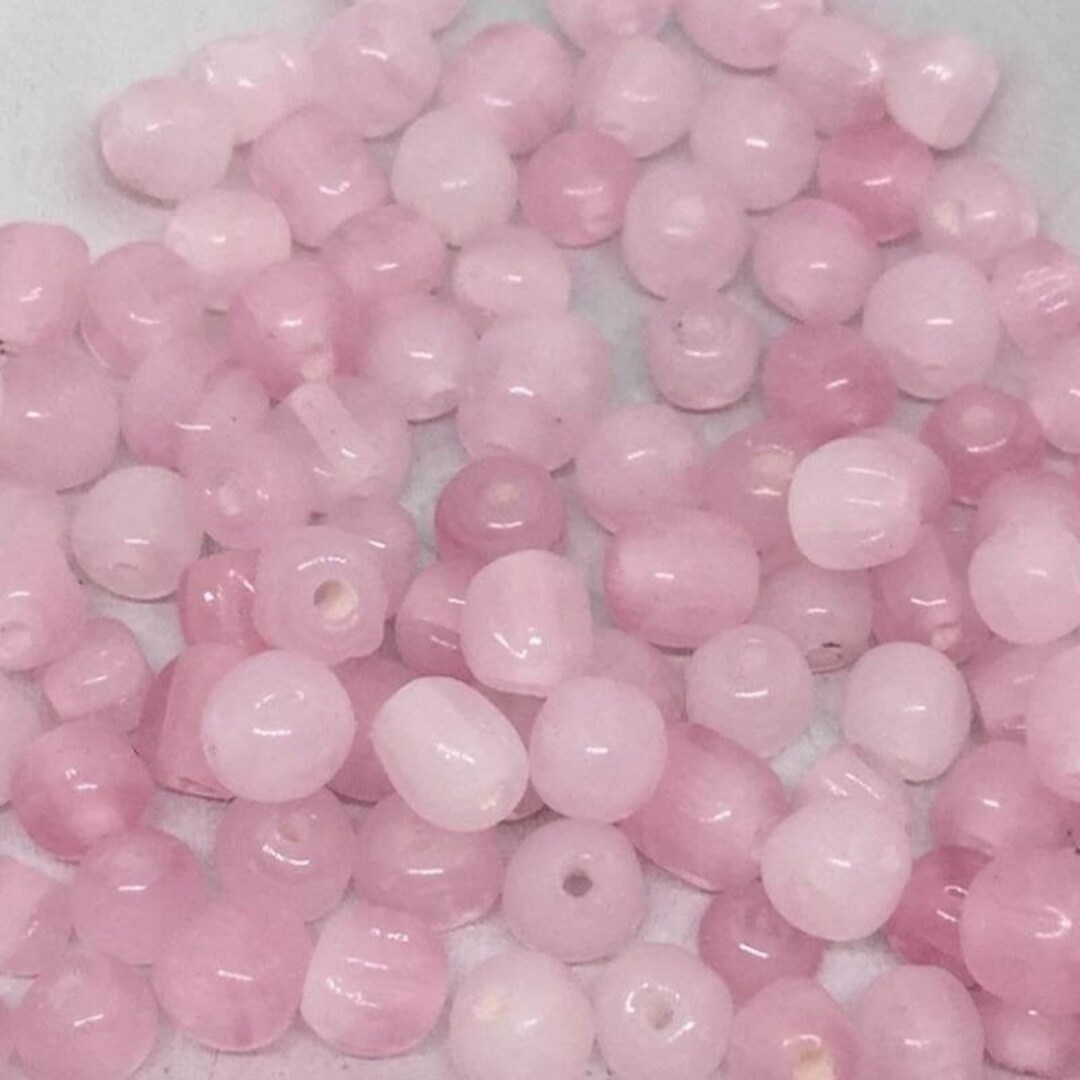 100 Vintage Baroque Pink Japan Glass Beads Etsy