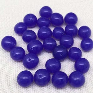 25 Vintage Blue Japan Opal Round Mixed Glass Beads