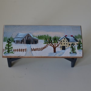 Dollhouse Miniature-  Winter Bench 2022