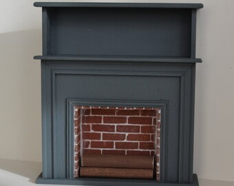 Dollhouse Miniature-Fireplace with Shelf