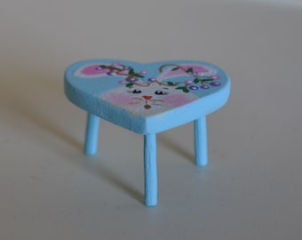Dollhouse Miniature - Bunny Footstool