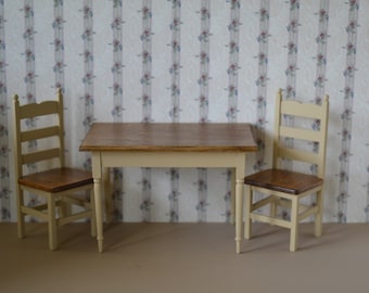 Dollhouse Miniature-Table and Chair set