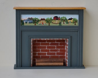 Dollhouse Miniature-Scene Fireplace