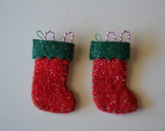 Dollhouse Miniature-Christmas Glitter Stockings (Pair)