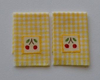 Dollhouse Miniature-Cherry Kitchen Dish Towels