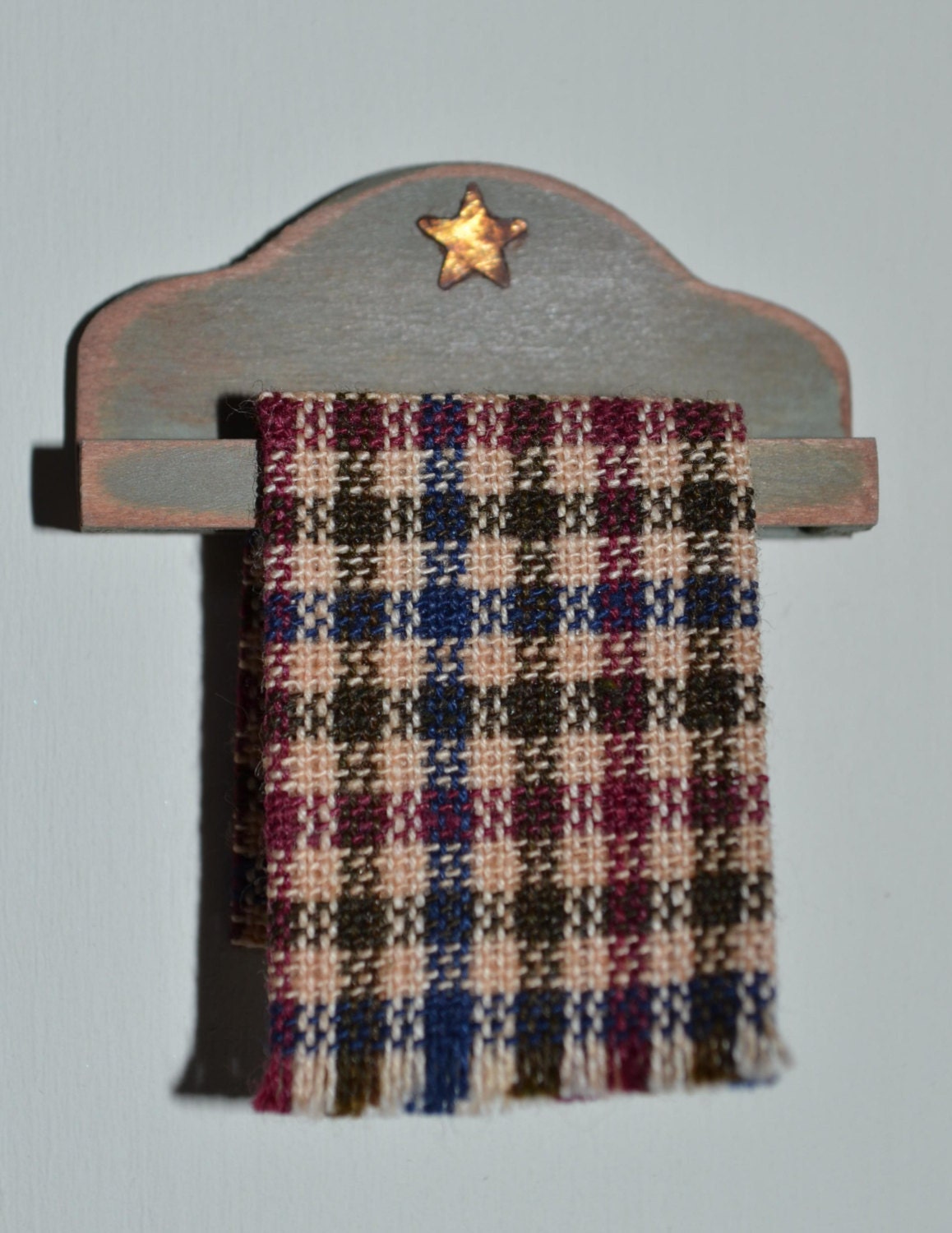 Primative Towel Racks Dollhouse Miniature-towel Rack With Towel-primitive - Etsy