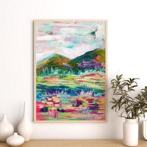 Colorful Landscape Art, Large Forest Art Print, Large Canvas Print