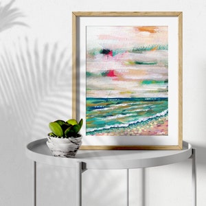Abstract Seascape Art, Modern Coastal Decor, , Large Canvas or Fine Art Paper Print