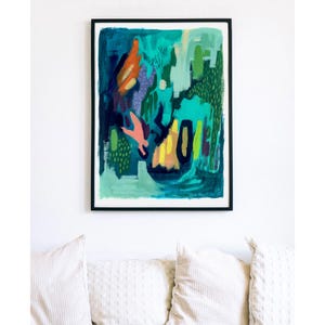 Colorful Abstract Art, Under the Sea Abstract Painting, Large Canvas Print