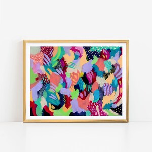 Colorful Abstract Art,  Multicolor Wall Art, Bright Colors Art Print