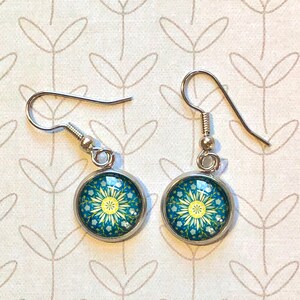 Mandala Earrings, Surgical Stainless Steel Earrings, Abstract Art Earrings, &quot;Mandala&quot;