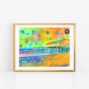 Pier Art Print, Kitty Hawk Pier Outer Banks, Outer Banks Art