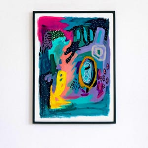 Colorful Abstract Art, Under the Sea Abstract Painting, Large Canvas Print